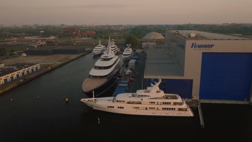 Rush hour at Feadship Amsterdam yard