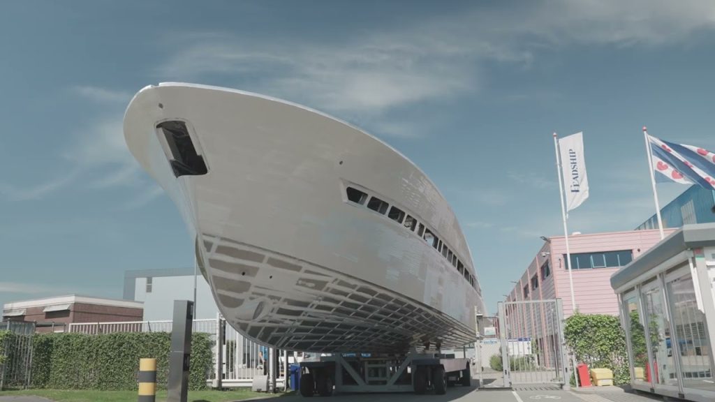 The first Feadship F80 on the move